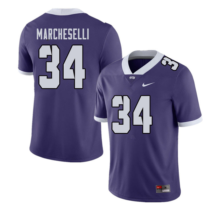 Men #34 Zach Marcheselli TCU Horned Frogs College Football Jerseys Sale-Purple